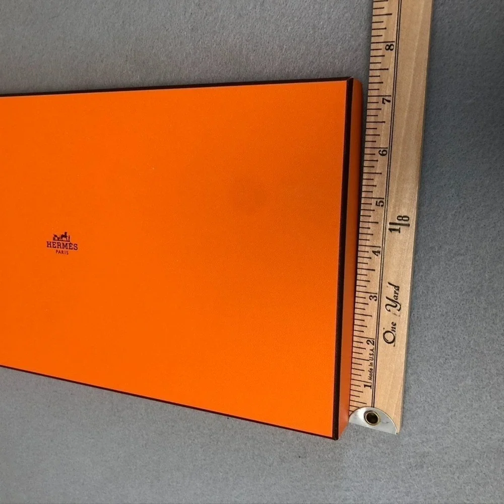 Authentic Hermes Orange Storage Gift Box Empty 14.5x7.5x1.5 Small Rectangle